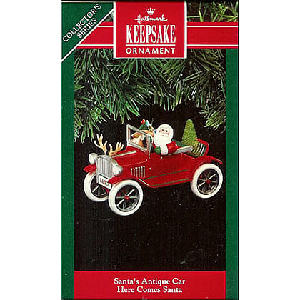 1991 Santa's Antique Car, Here Comes Santa #13 - GREEN Tree